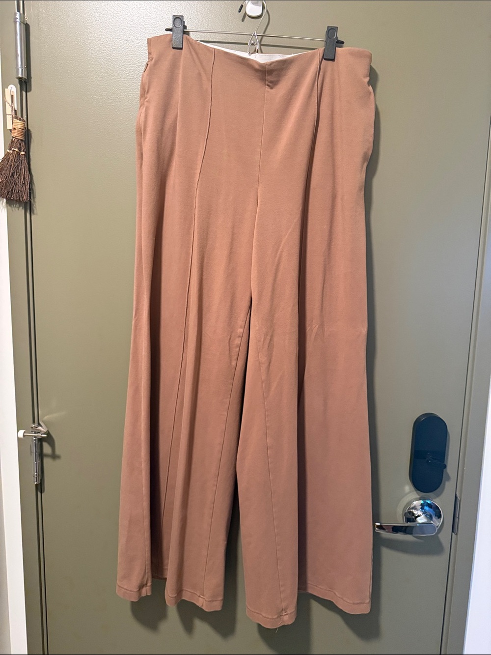 Lands' End Wide-Leg Pants in Warm Khaki